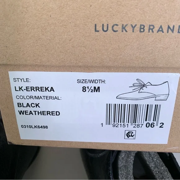 Lucky Brand Womens LK Erreka Black Leather lace up Oxford shoes US 8.5 M - Picture 10 of 10